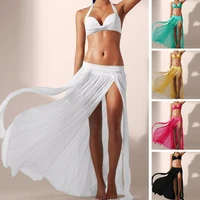 swimsuit cover up casual summer all match slit long cover up skirt for beach cover up skirt bikini cover up