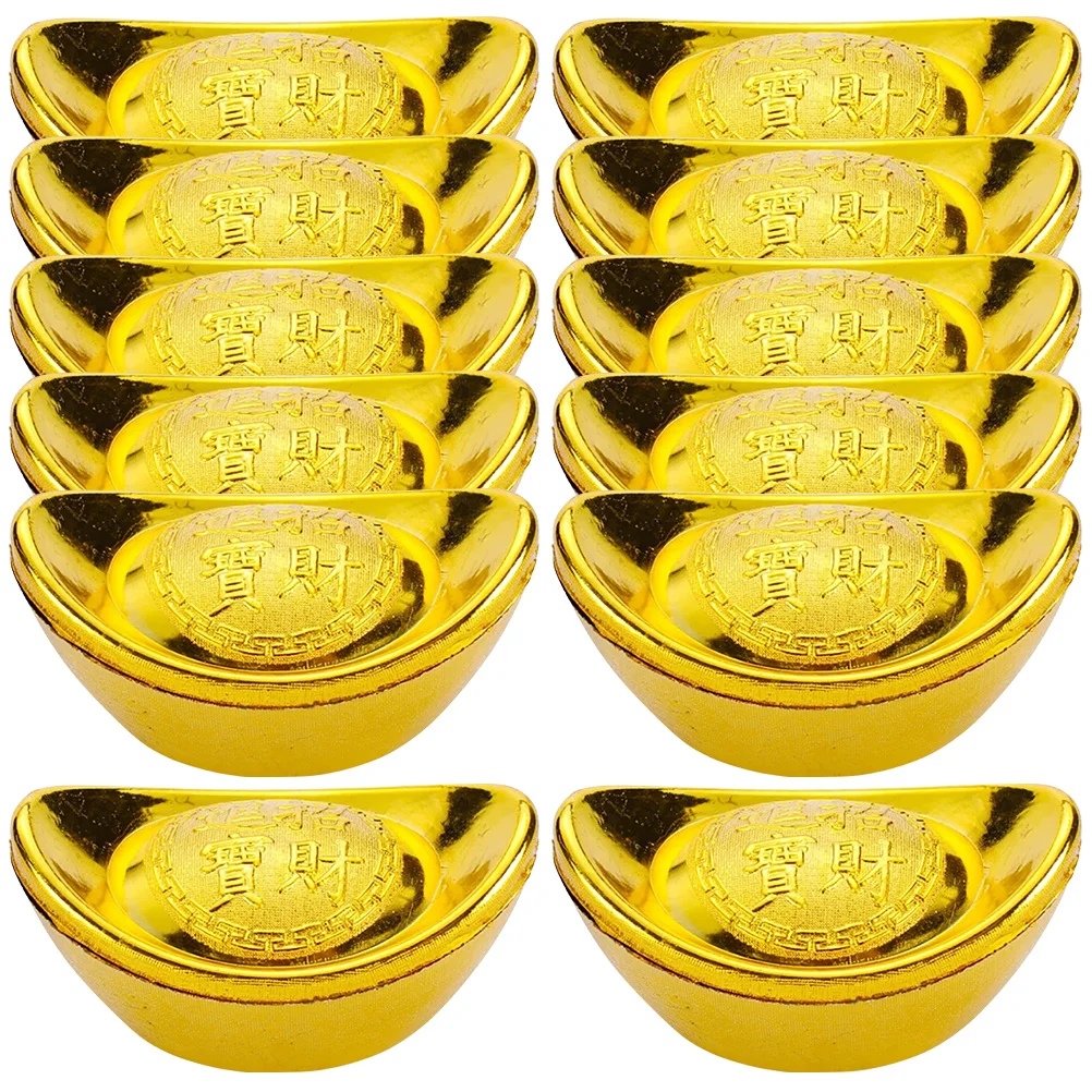 

Box Ingot Chinese Lucky Decor Golden Candy Yuan Money Wealth Bao Treasure Gold Figurine Fengshui Spring Porsperity Figurines