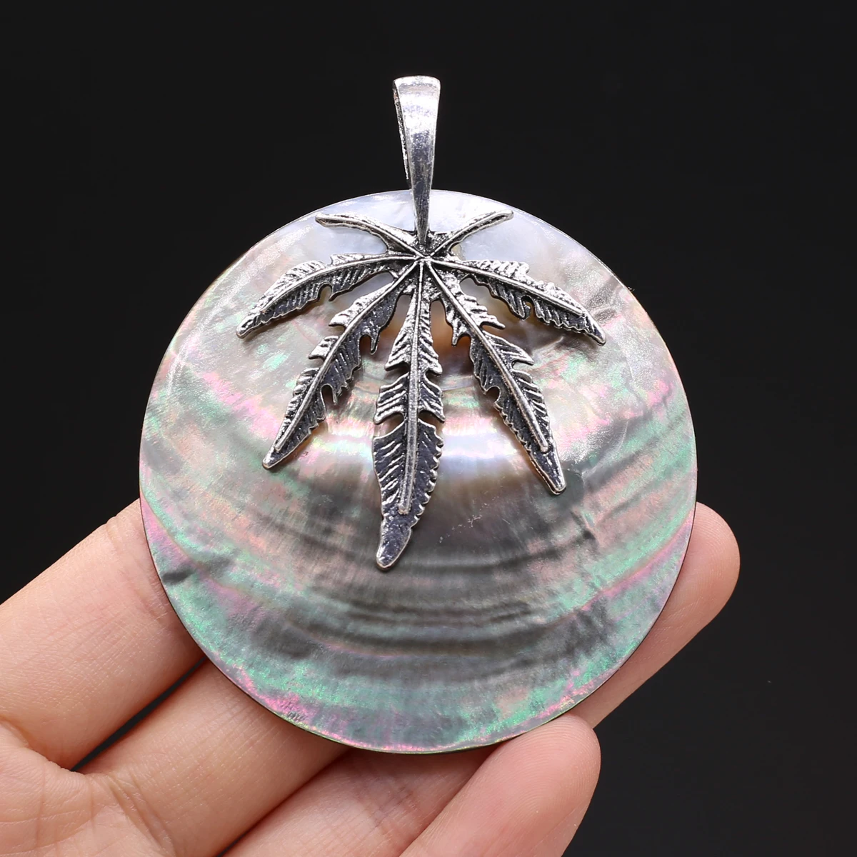 

Fine Natural Shell Pendants Reiki Heal Polished Black Shell for Jewelry Making Diy Fashion Necklace Earring Gifts