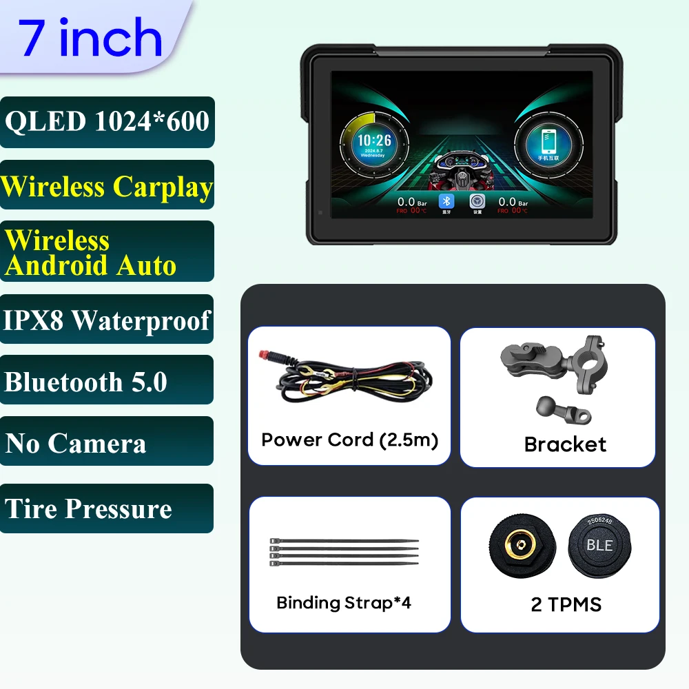 

Carplay мотоциклетный GPS-навигатор IPX8 водонепроницаемый для Moto Android Auto мультимедийная цифровая приборная панель экран монитор велосипед