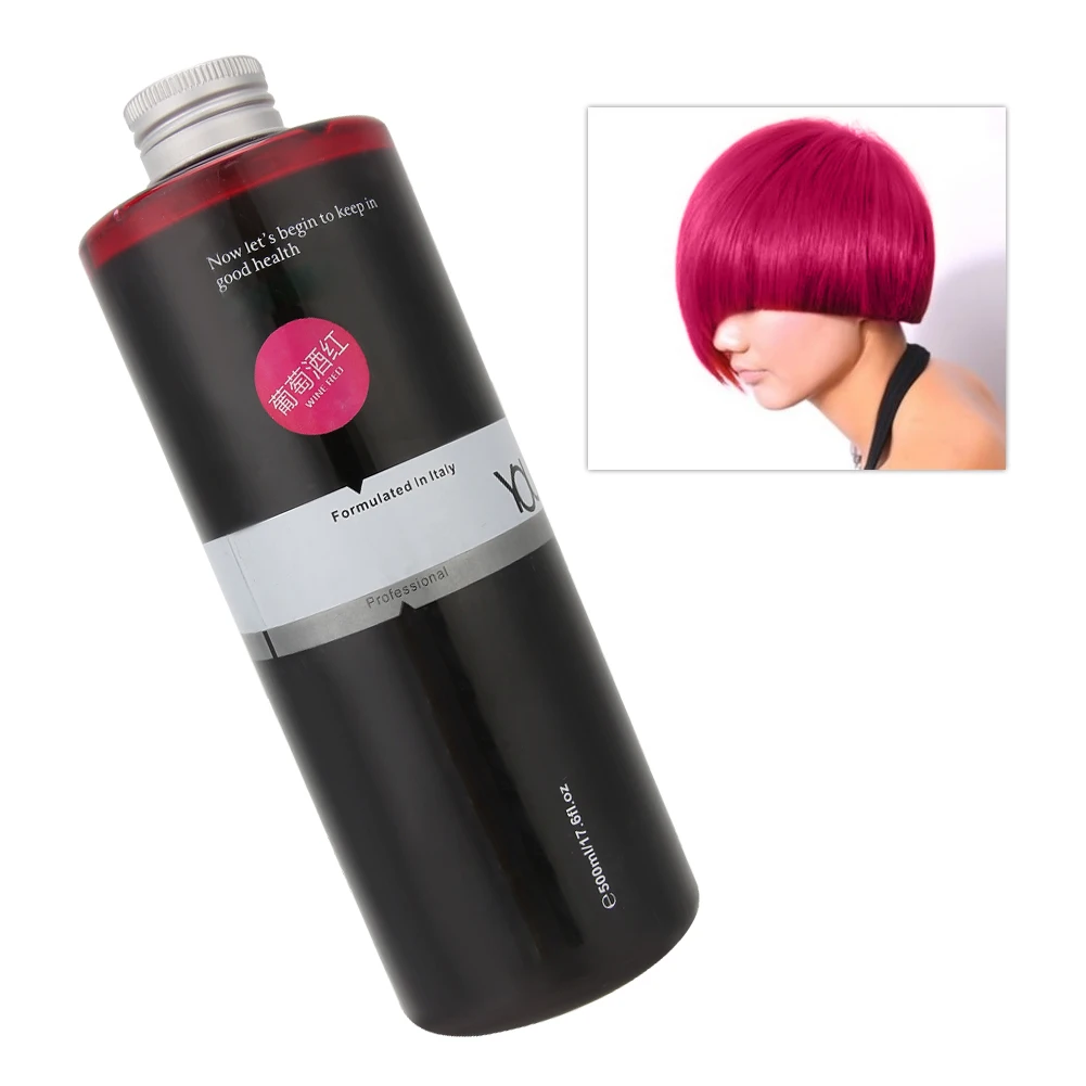 1Pcs Professional 500ml Bottle DIY Hair Dye Wine Red Coloring Cream Barber Shop Dyeing Wax Salon Hairdressing Suppies - купить по