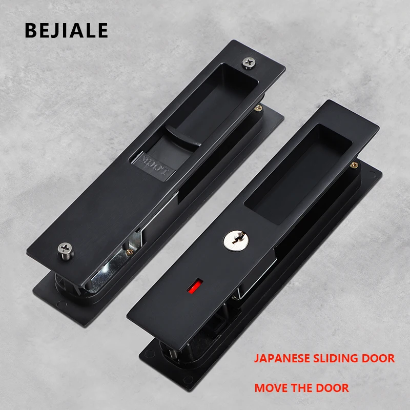 Раздвижная дверей из дерева с крючком внутренняя со встроенной ручкой для ванной