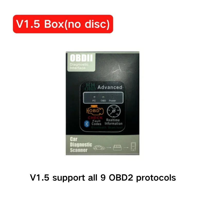 

Bluetooth ELM327 OBD2 V1.5 Сканер Кодов Неисправностей, Диагностический Инструмент Для Автомобилей, Совместимый С iOS, Android