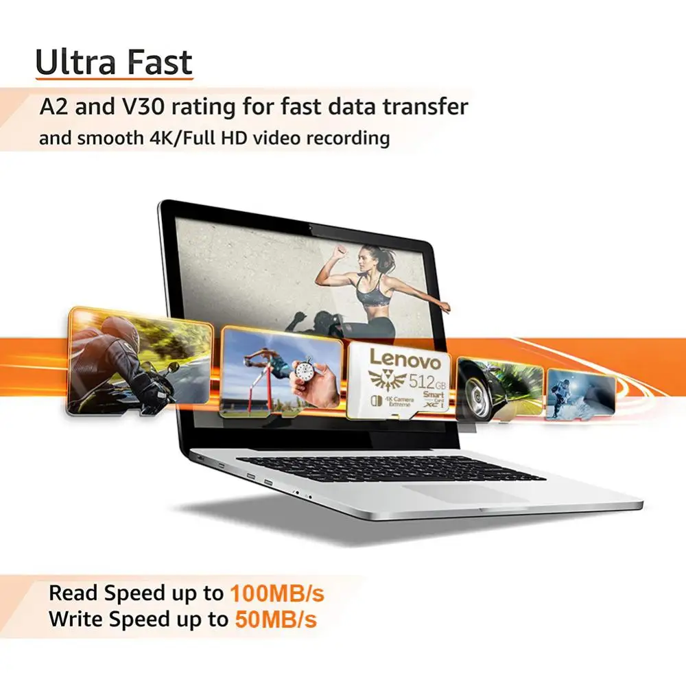 Оригинальная флэш-карта памяти Lenovo SD на 1 ТБ 256 ГБ 512 128