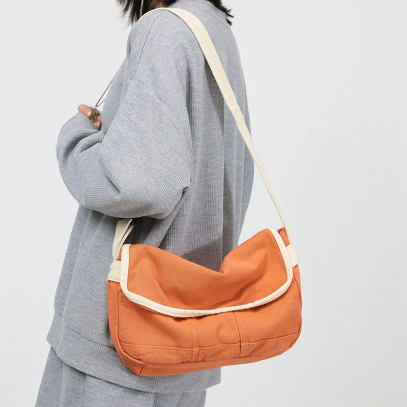 Фото Japońska myta Canvas Bag Female Casual Student Canvas Bag Classic Shoulder Bag Large Capacity Canvas To №1