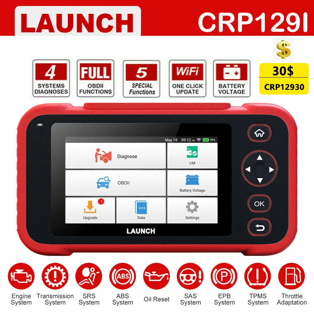 Автомобильный сканер LAUNCH CRP129i OBD2, прибор для диагностики автомобильных аккумуляторов в гараже