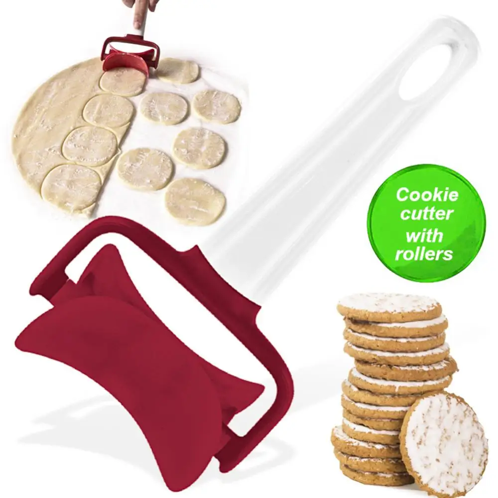 

Cookie Cutter Dumpling Mold Dough Press Round Shape Roller Cooking Baking Tool