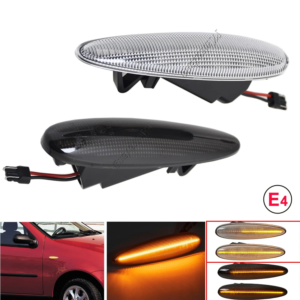 

2PCS LED Dynamic Side Marker Blinker Light For Fiat Albea Palio Bravo Brava Marea Strada Amber Turn Signal Lamp Indicator