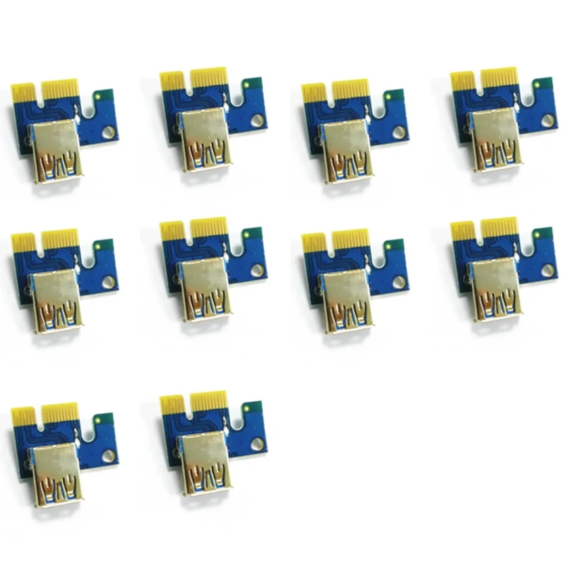 

10 шт., USB 3,0-Pci-E 1X адаптер для Pci Golden Finger PCI-E 1Xto16x