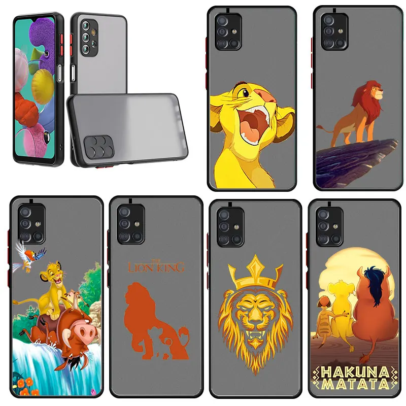 

Armor Matte Clear Case For Samsung Galaxy A31 A21 A12 A02 A01 A11 A21s A02s A22 5G 4G Disney Cartoon Animal The Lion King Movie