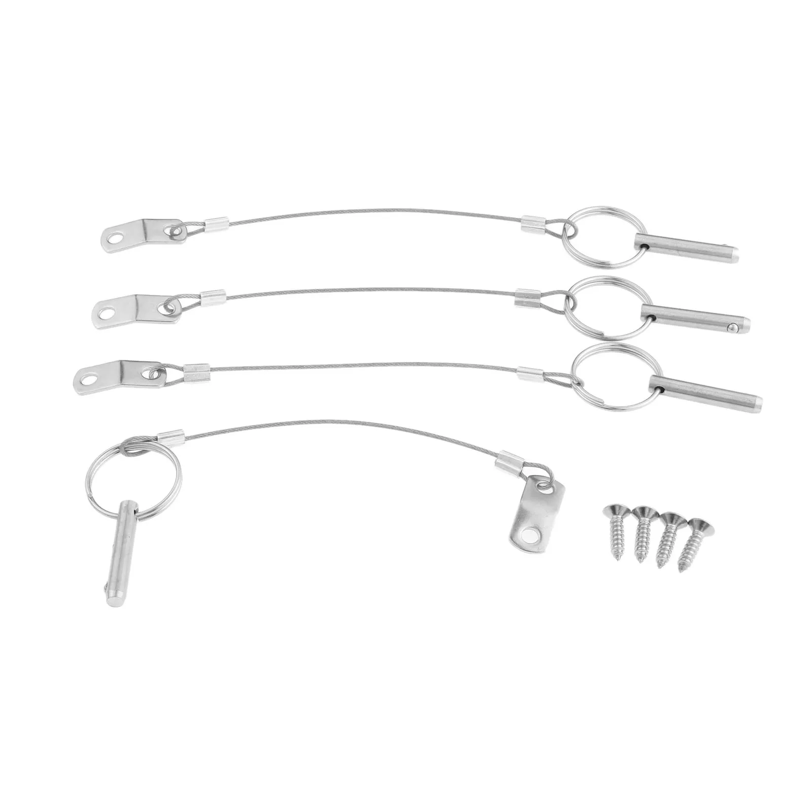 

4 Pcs 316 Stainless Steel Quick Release Pin With Lanyard Boat Bimini Top Deck Hinge Replaces Screw Marine Hardware Accessories