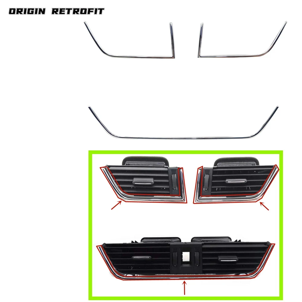 Для Octavia MK3 решетка вентиляционного отверстия Посеребренная рамка полоса