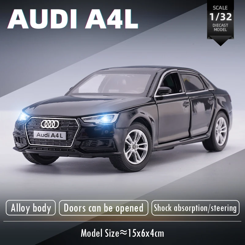 

JKM 1:32 Audi A4 Sound&light Alloy Car Model Diecasts Toy Vehicles Collectible Hobbies Gifts Static Die Cast Voiture