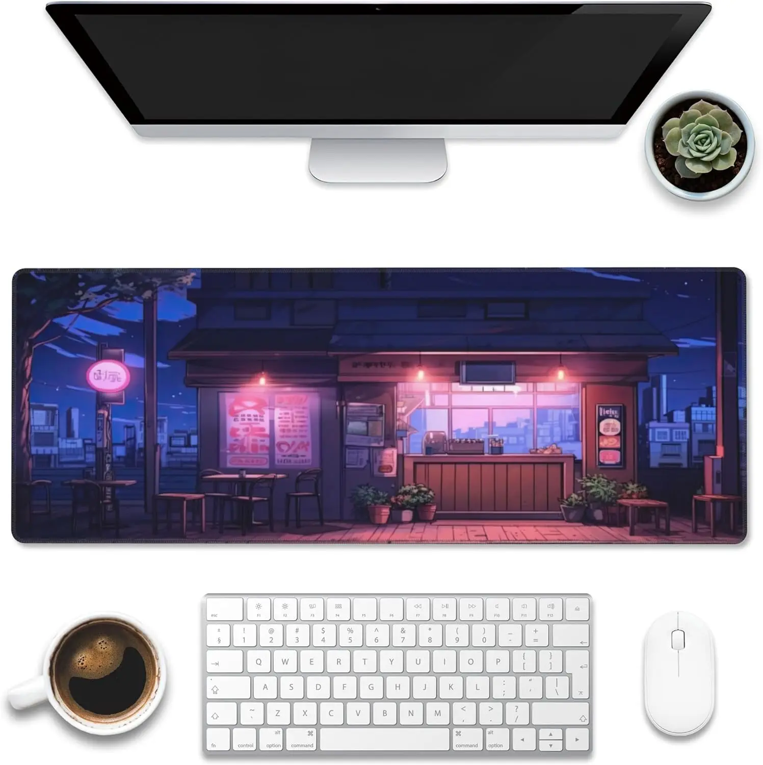 Большие коврики для игровой мыши стола коврик японской ночной улицы ресторана