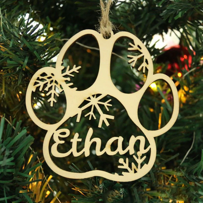 

Рождественская оригинальная подвеска в виде дерева INS, собачья лапа, кошачья лапа, мультяшный вырез, «сделай сам», рождественские украшения, Рождественская елка