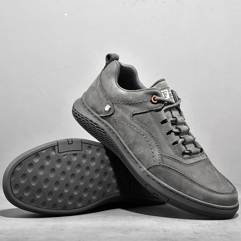 SENAGE Quality Men's Hiking Shoes Genuine Leather Shoes Trend Comfortable Men Sneakers Outdoor Desert Training Trekking Shoes