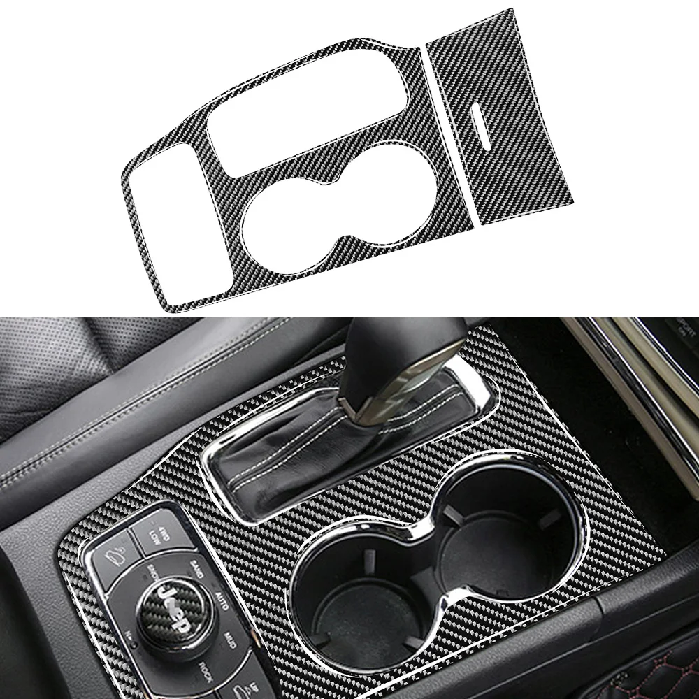 

Car Gear Shift Panel Decoration Cover Trim Decal Sticker for Jeep Grand Cherokee 2016-2018 Auto Accessories Carbon Fiber