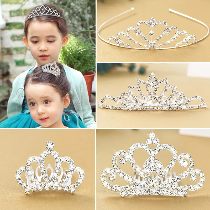 

Raindo Princess Crystal Tiaras and Crowns Headband Kid Girls Love Bridal Prom Crown Wedding Party Accessiories Hair Jewelry