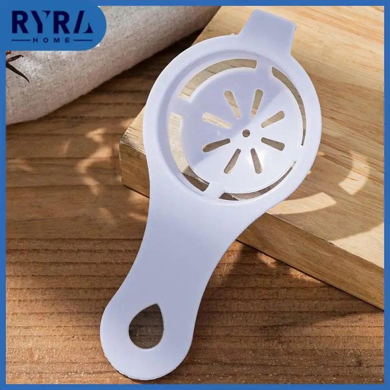 

2/4/5PCS White Convenient Eggs Tool With Silicone Holder Egg Spoon Plastic Egg Filter New Mini Kitchen Baking Egg Separator