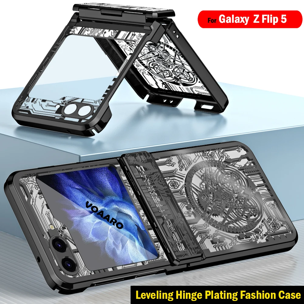 

Модный чехол с машинным покрытием для Samsung Galaxy Z Flip 5, чехол с петлей, чехол для Samsung Z Flip 5, мерный чехол с петлями