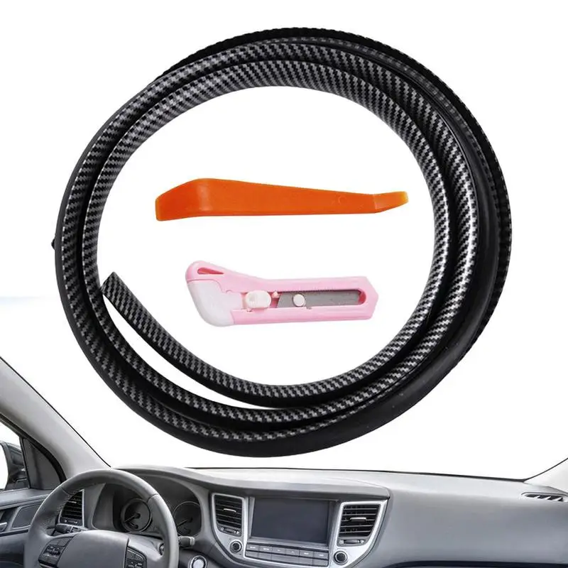 

Car Dashboard Sealing Strips Car Center Console Sound Insulation Carbon Fiber Sealing Strip Rubber Dirt-proof Filling Gap Strip