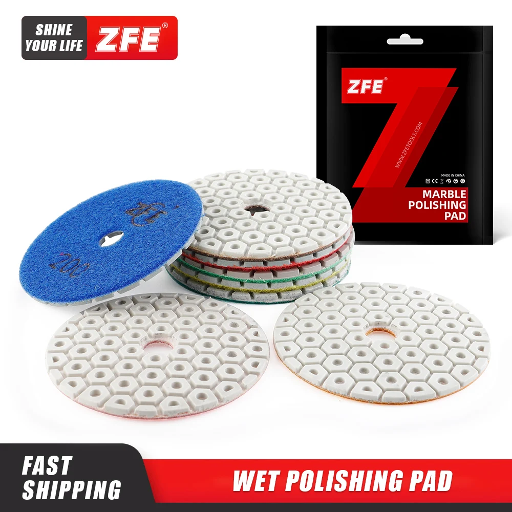 

(Bulk Sale) ZFE 4Inch Diamond Polishing Pad Wet Polishing Pad For Granite Marble Concrete Floor Grinding Disc For Wet Polisher