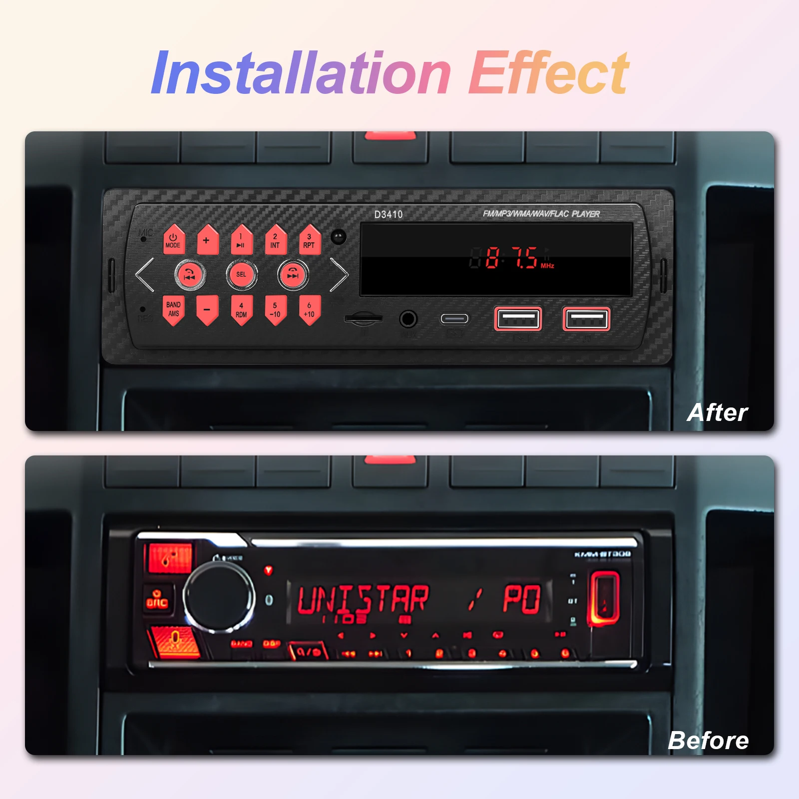 Автомагнитола Podofo 1DIN 12 В Автомобильный MP3-плеер Bluetooth AUX аудио U-диск AUX-вход TF-карта