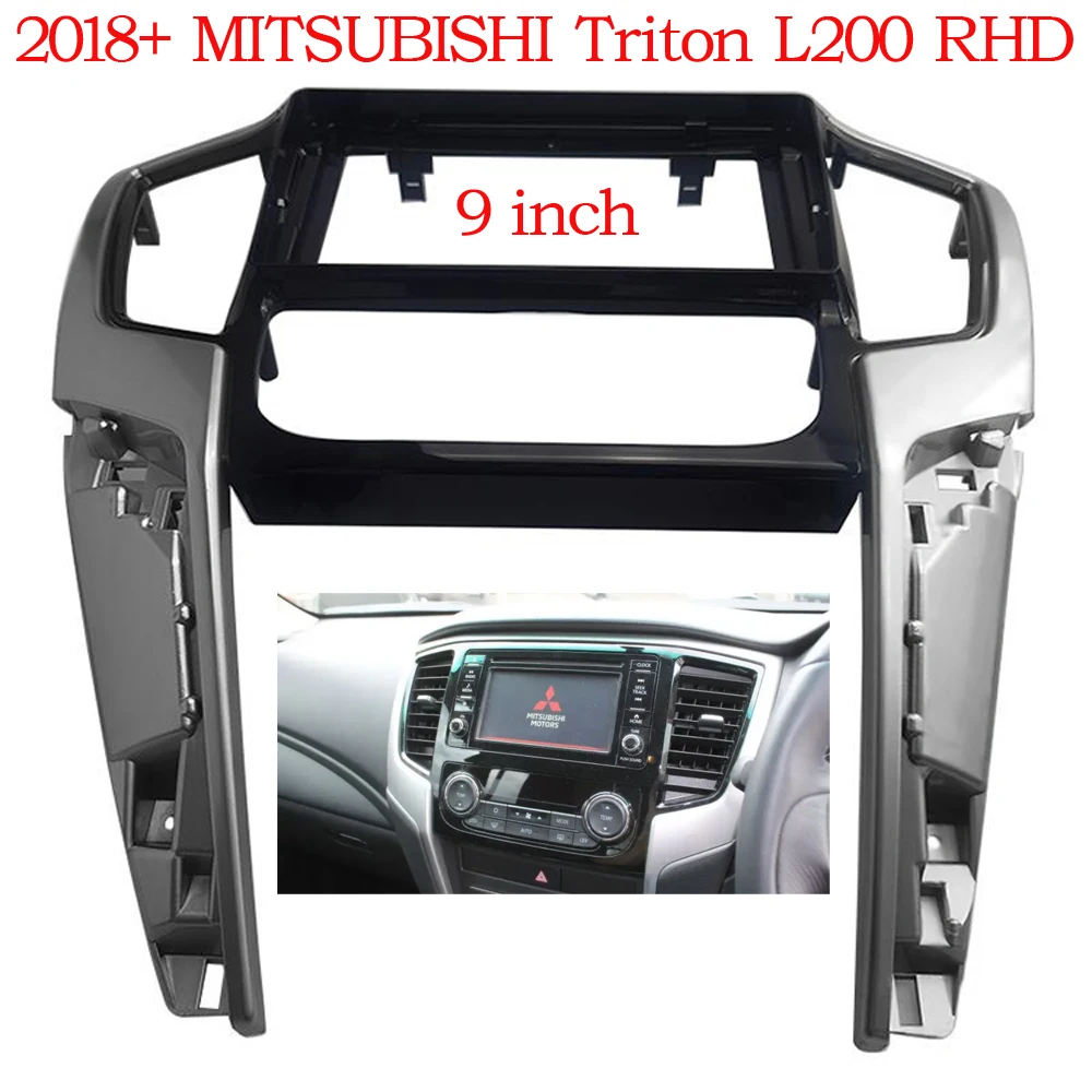 

9 inch Car Fascia Radio Panel for 2018+ MITSUBISHI Triton L200 RHD Dash Kit Install Facia Console Bezel 9inch Adapter Trim Cover