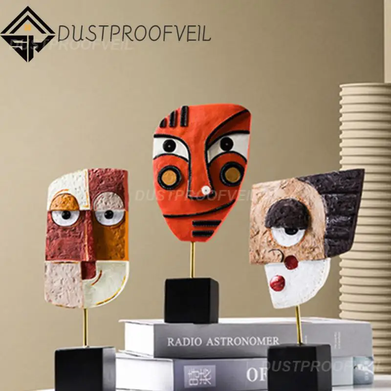 

Table Decorations Multipurpose Solid Base Abstract Statue Abstract Human Face Resin Material Character Abstract Decoration