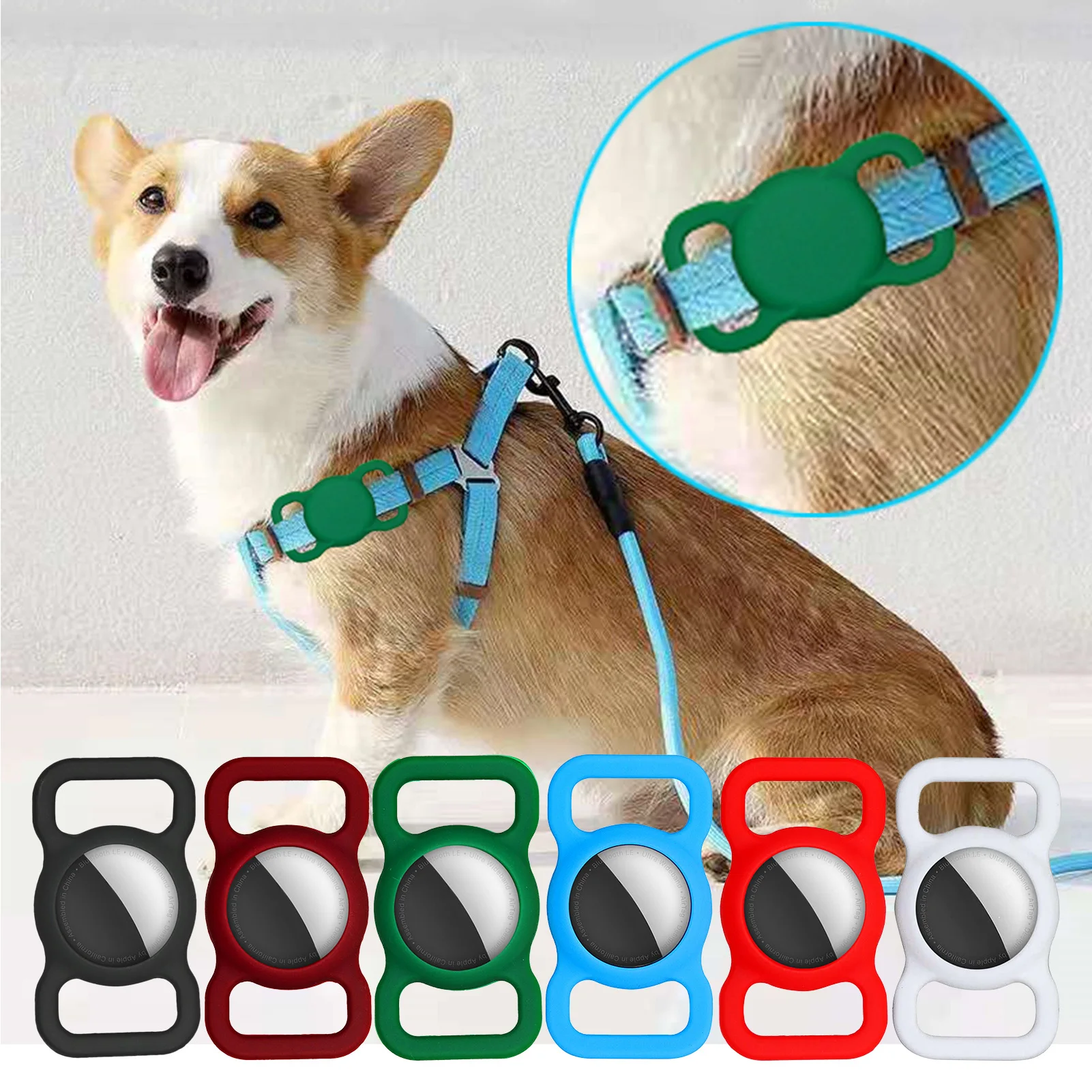 

Pet Silicone Protective Case Dog Cat Collar Loop For Airtags Cover For Air Tags Locator Tracker Anti-lost Device New