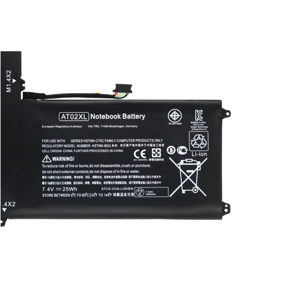 НОВЫЙ аккумулятор для ноутбука AT02XL 7 4 В 25 Вт HP ElitePad 900 G1 HSTNN-C75C HSTNN-IB3U HSTNN-DB3U 685368 -1С1