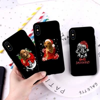 christmas dachshund dog phone case for iphone 12 11 13 7 8 6 s plus x xs xr pro max mini shell