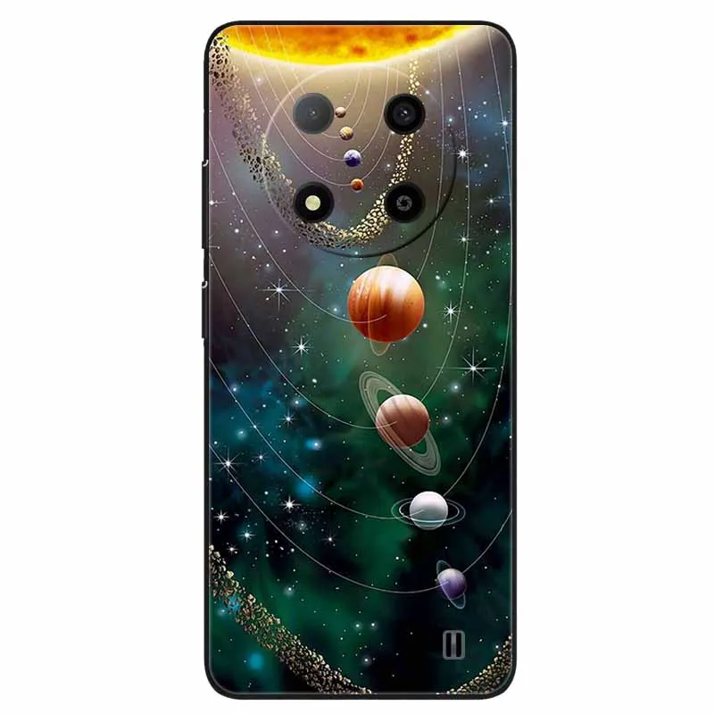 Для ZTE Blade A73 5G Чехол Животные Окрашенный Силиконовый Черный Мягкий Бампер На для