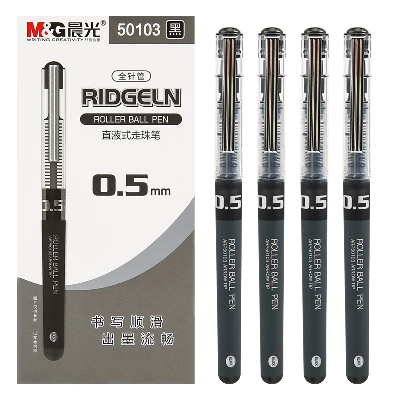 

M&G ARP50103 Quick-drying Straight Liquid Type Signature Pen 0.5MM Full Needle Tube Black Pen School Supplies Office Supplies