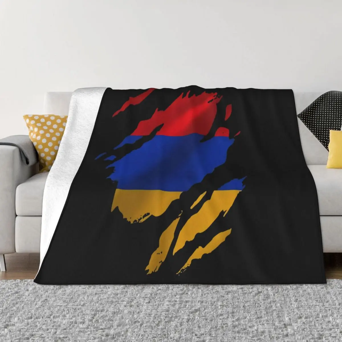 Одеяло в стиле панк с изображением разрванного флага Аргентины