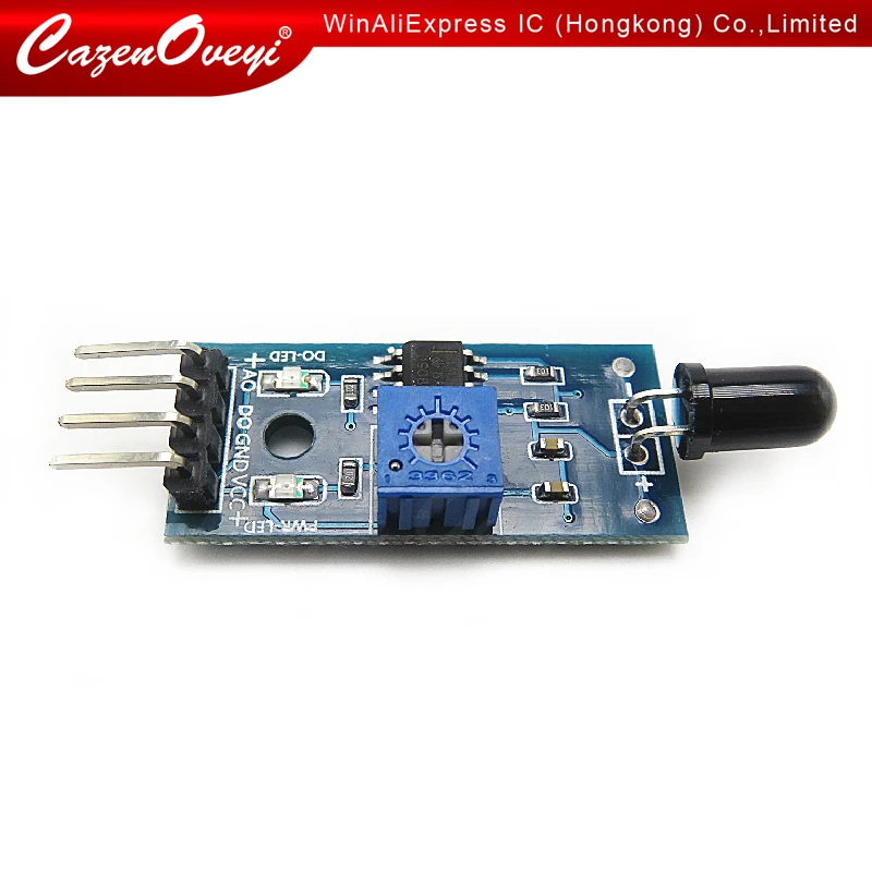 10 шт./партия 4-контактный инфракрасный датчик обнаружения пламени LM393