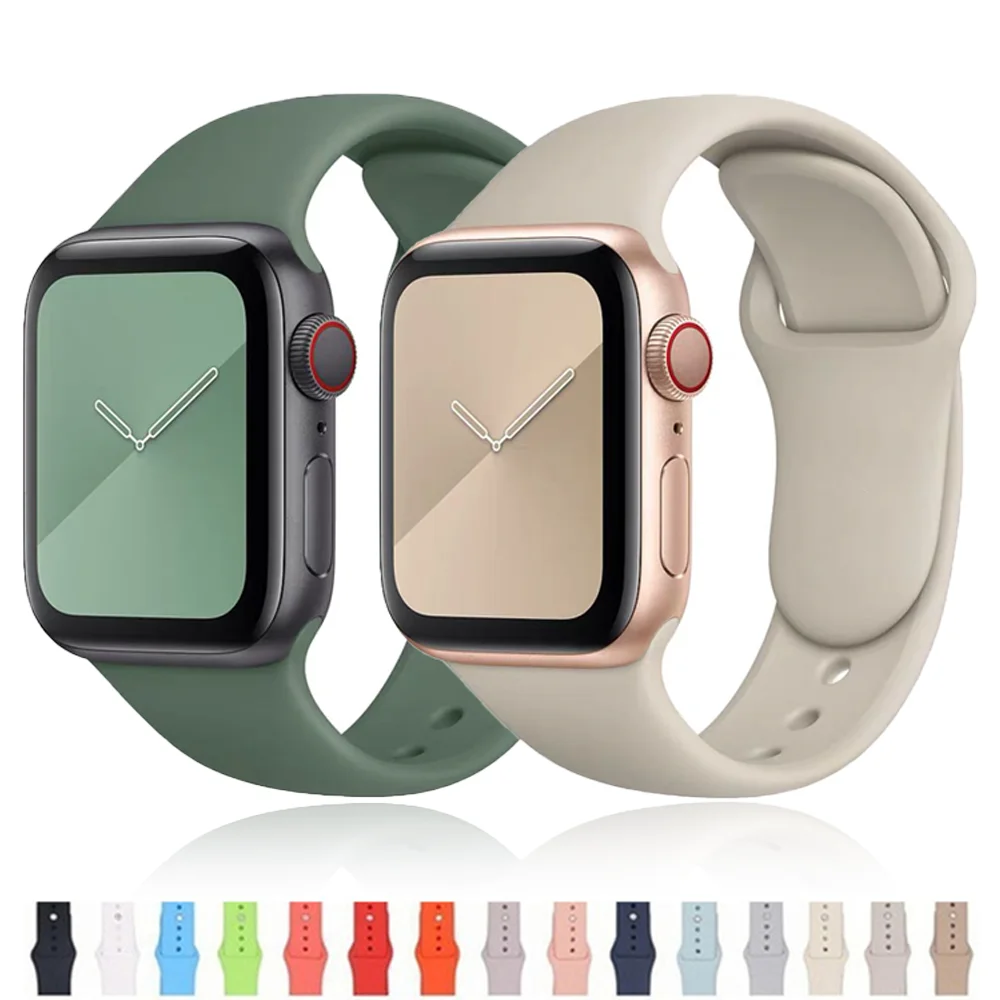 

Ремешок силиконовый для Apple watch band 44 мм 45 мм 41 мм 40 мм 42 мм 38 мм