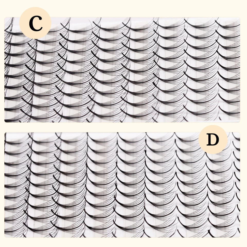 Готовые ресницы Rujade 3D 5D 7D 9D с заостренным стержнем из искусственной норки