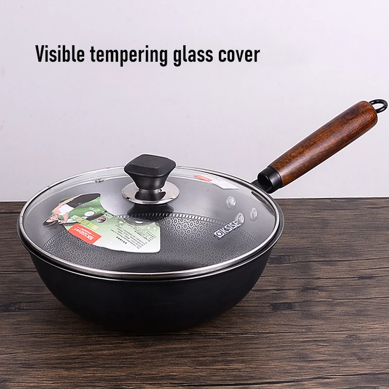 Чугунная сковорода с деревянной ручкой 26/28 см