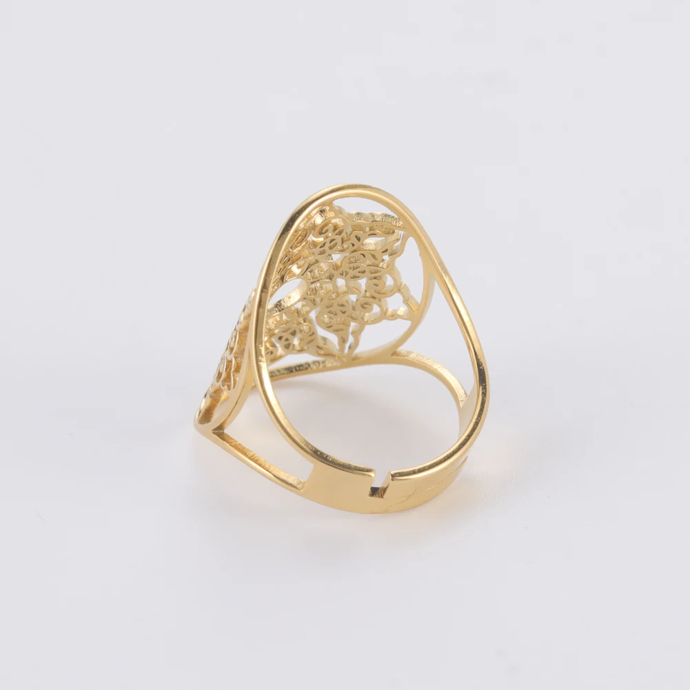 COOLTIME Bohemia Filigree Flowers Adjustable Rings Carved Talisman Flower of Life Mama Women's Ring Vintage Jewelry Wholesale |