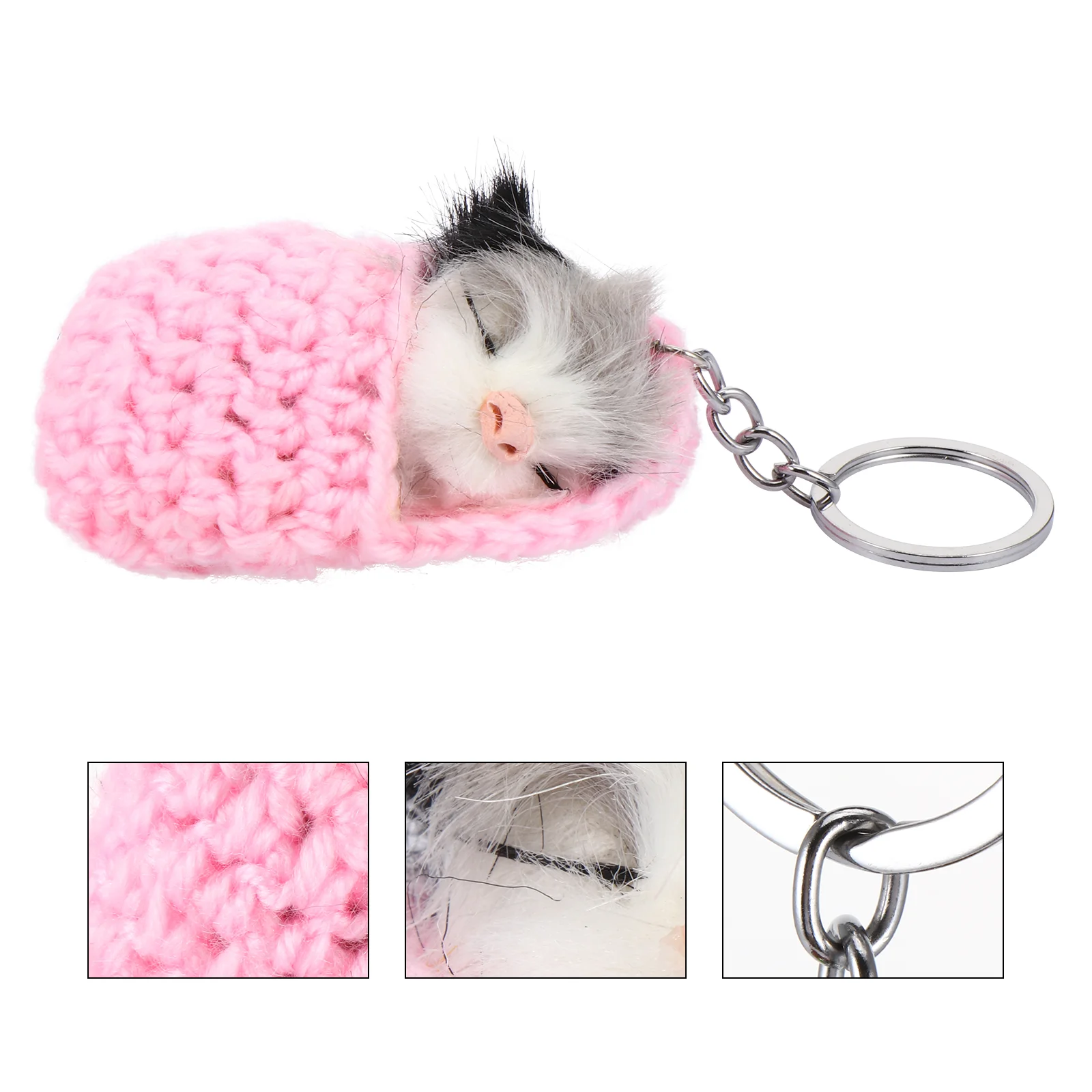 

Little Mouse Pendant Backpack Keychain Ring Holder Sleeping Animal Bag Elegant Hardware Alloy Student Fashion Hanging