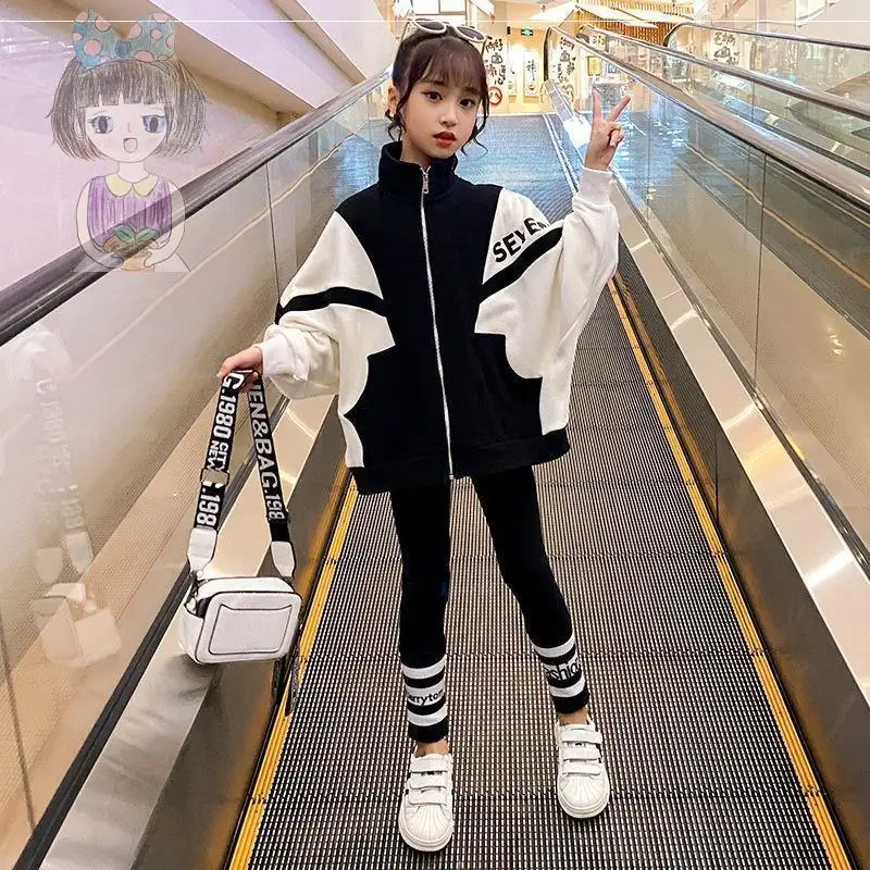 

Girls Spring Suits Children's New Fashionable Kids Clothes Autumn Two-piece Set Halloween Outfits for Girls Pants 9 12 years old