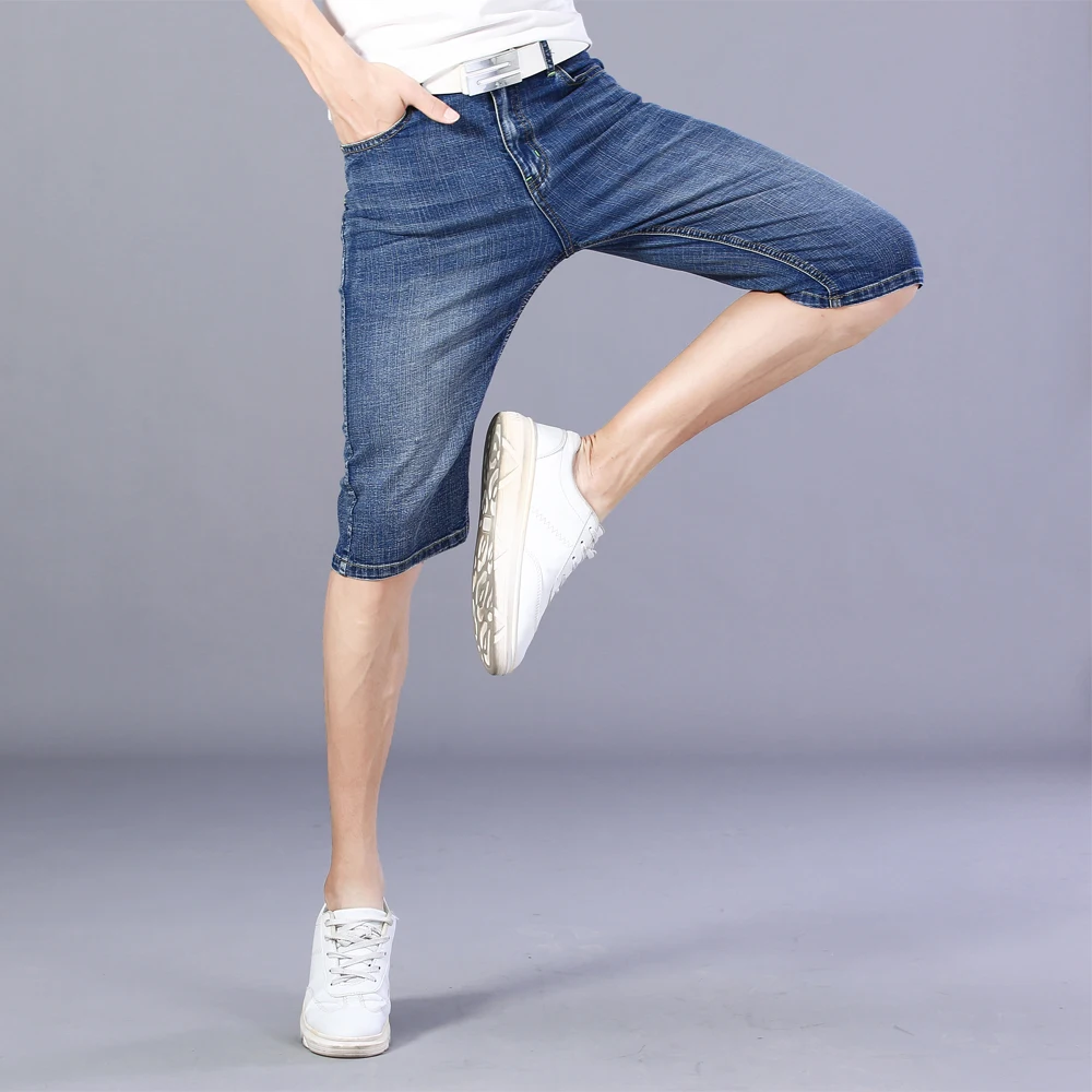 Thoshine Brand Summer Men Thin Jeans Knee Length Male Denim Shorts Fashion Short Jeans Lightweight