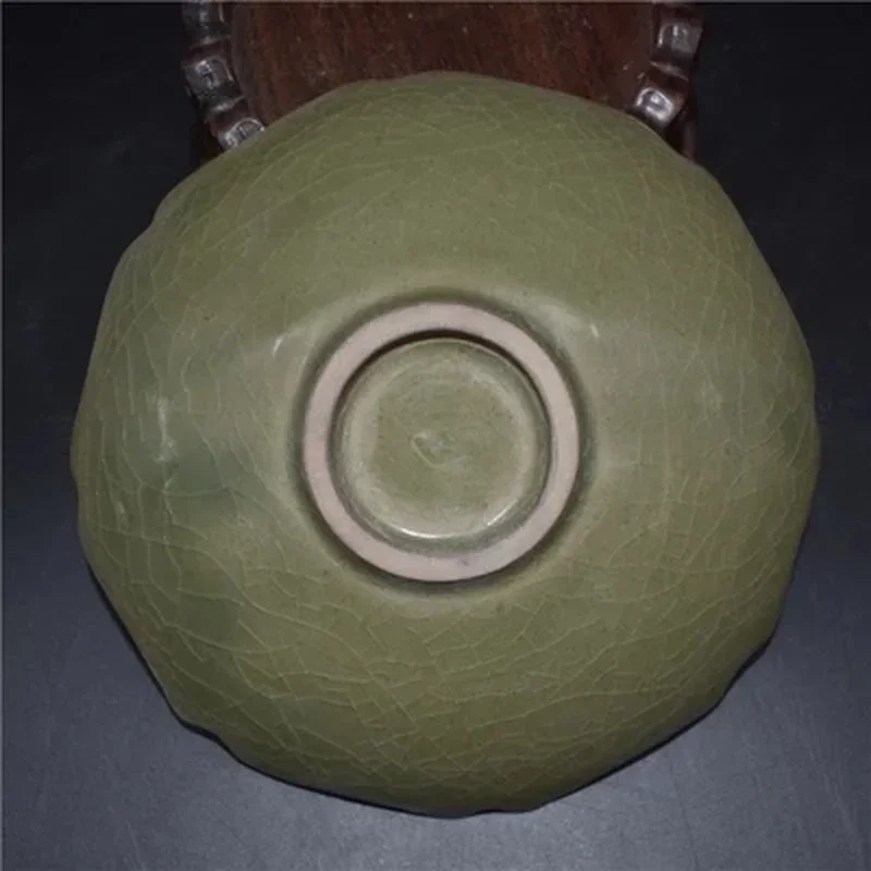 Яочжоу печь династии Сун резной рыбный узор тарелка цвета селадона украшения для