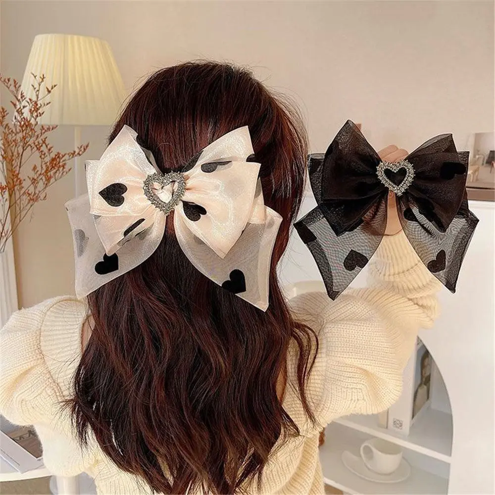 

Vintage Women Gift Heart Hair Accessories Headdress Girls Hairpins Barrettes Big Bow Hairclips