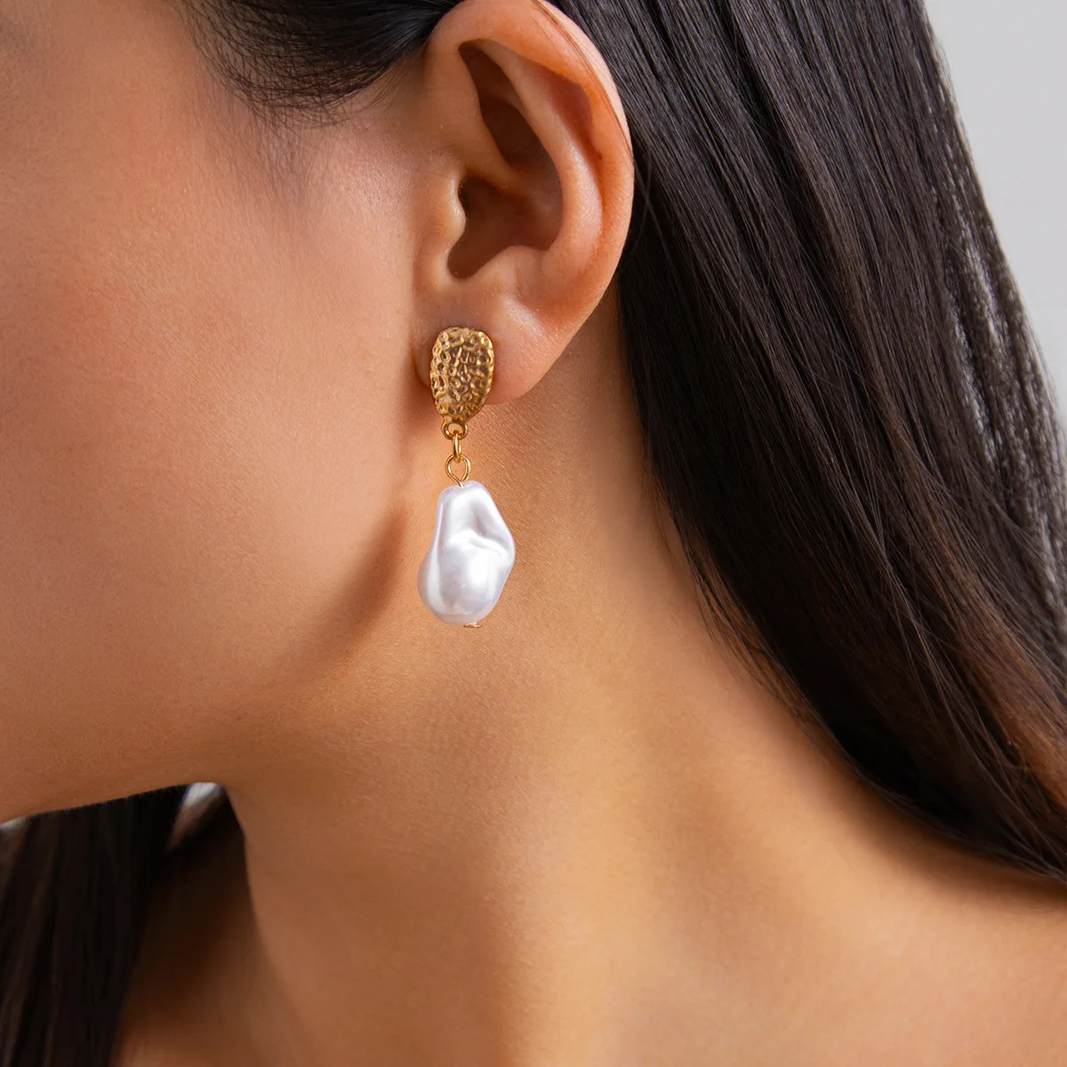 Элегантные серьги с искусственным жемчугом и геометрической тыквой в стиле