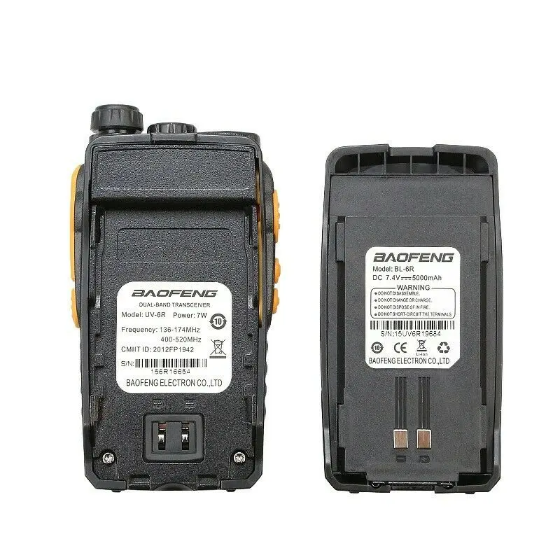 Original Baofeng UV-6R 7-Watt Dual Band Two-Way Radio Dual Display Ham Walkie Talkie UV6R Hnadheld FM Transceiver CB Ham Radio