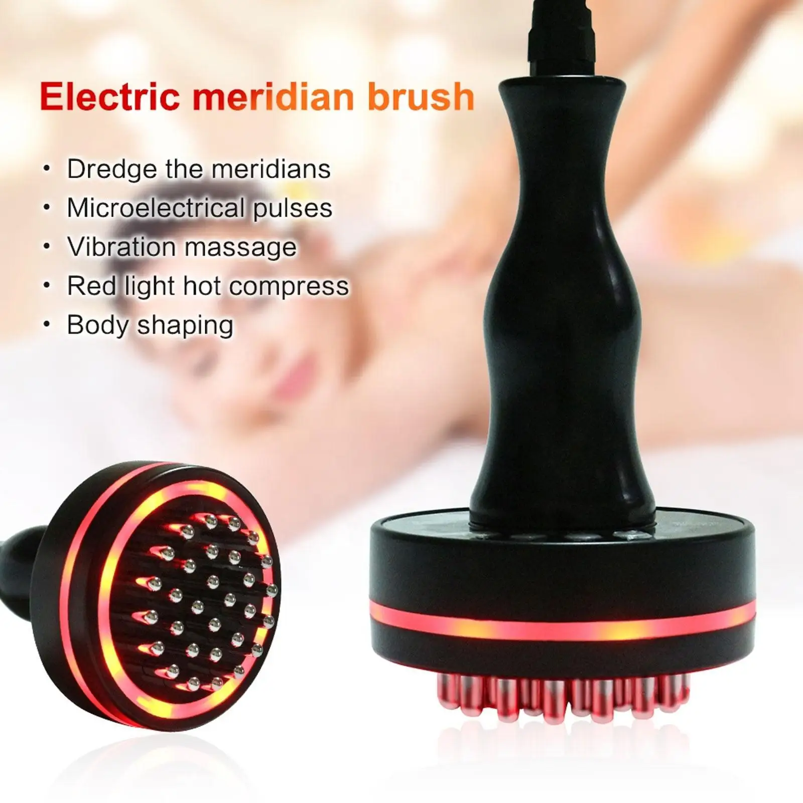 

EMS Micro-current Cupping Massage Meridian Brush Vacuum Heating Scraping Device Slimming Body Brush Pain Relief Therapy Massager
