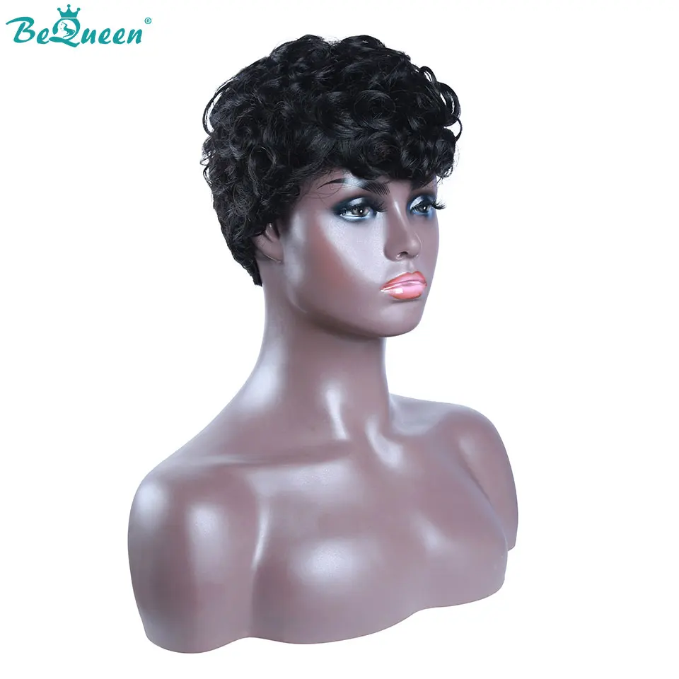 BeQueen кудрявые парики короткие человеческие волосы с вырезами Фея для женщин