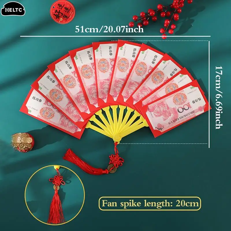 

6/8/10 Cards Slots Folding Fan Shaped Red Envelope Chinese Red Envelopes Lucky Money Envelopes Chinese New Year Fan Red Envelope